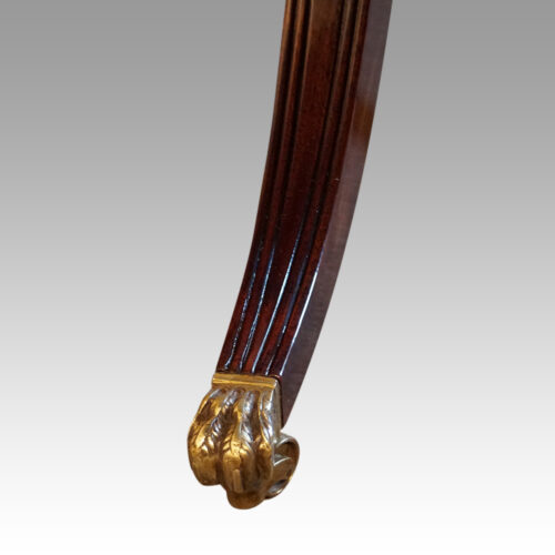 Georgian style mahogany twin pillar dining table reeded leg