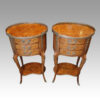 Pair of Antique oval parquetry side tables
