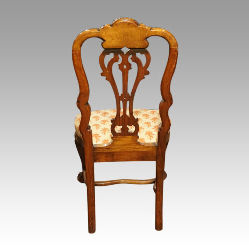 Pair of walnut side chairs manner of Daniel Marot rear
