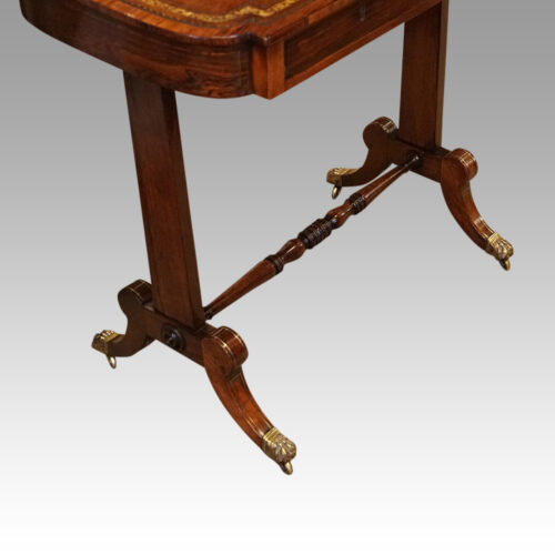 Regency rosewood writing table end support