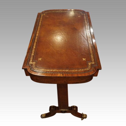 Regency rosewood writing table leather