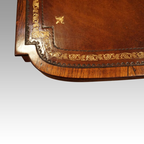 Regency rosewood writing table tooling