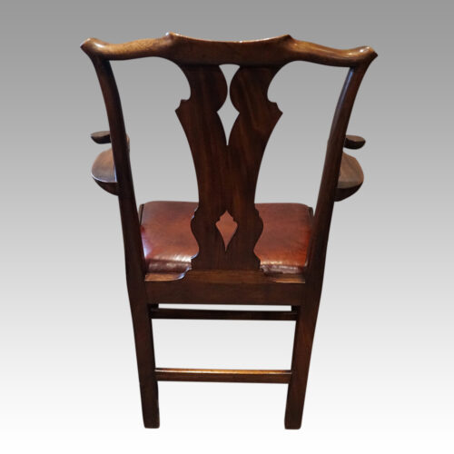 Set of 8 mahogany Georgian style chairs rear armchair