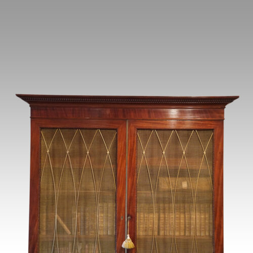 William IV mahogany library bookcase grill doors