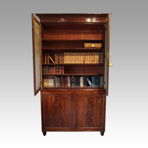 William IV mahogany library bookcase open