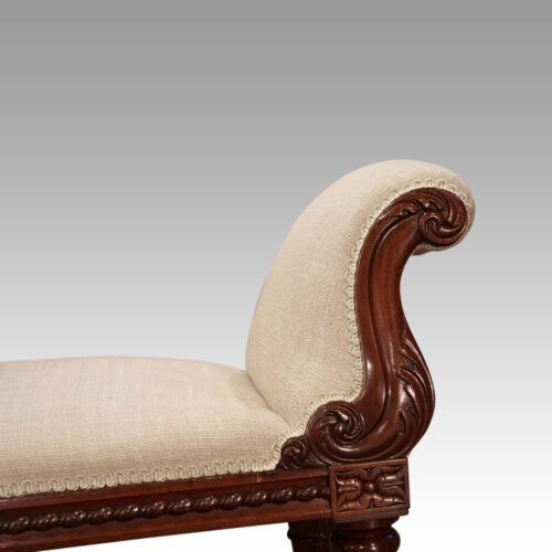 William IV mahogany window seat arm detail
