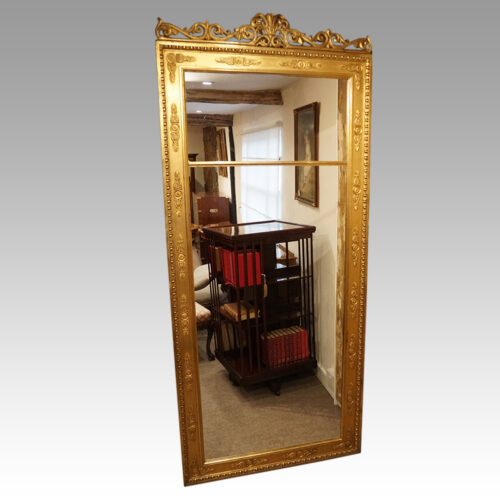 19thc gilt full length mirror at angle