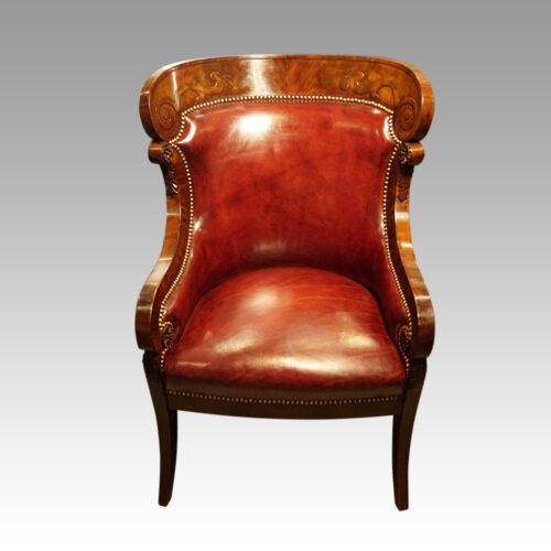 19thc. mahogany library chair