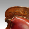19thc. mahogany library chair back carving