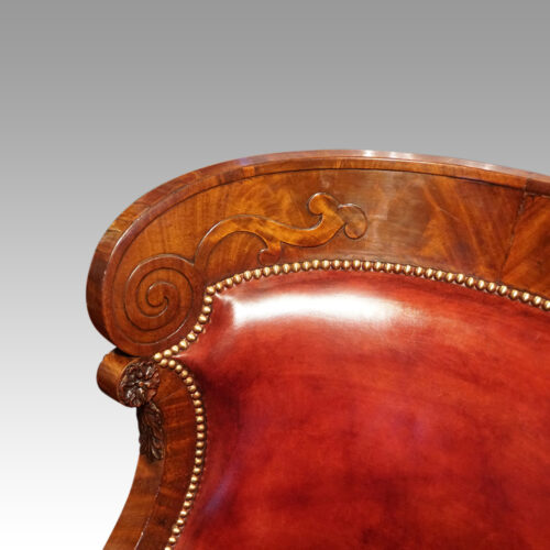 19thc. mahogany library chair back rail