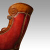 19thc. mahogany library chair side view detail