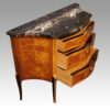 Continental marquetry concave chest drawers open