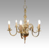 Dutch brass chandelier 6 arms