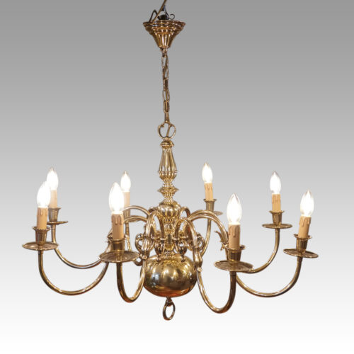 Dutch brass chandelier side
