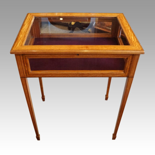 Edwardian satinwood curio table
