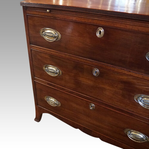 George III mahogany chest with slide angle