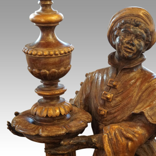 Large pair of blackamoor Walnut candelabra vase