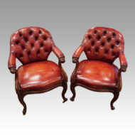 Pair of Victorian leather desk chairs