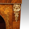 Pair of Victorian marquetry walnut pier cabinets mount detail