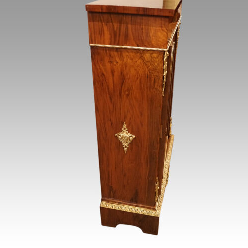 Pair of Victorian marquetry walnut pier cabinets side