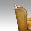 Pair of leather William and Mary wing chairs wingback
