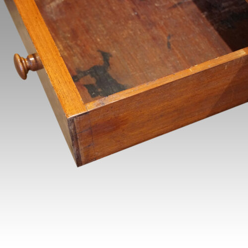 Victorian burr walnut pedestal desk drawer