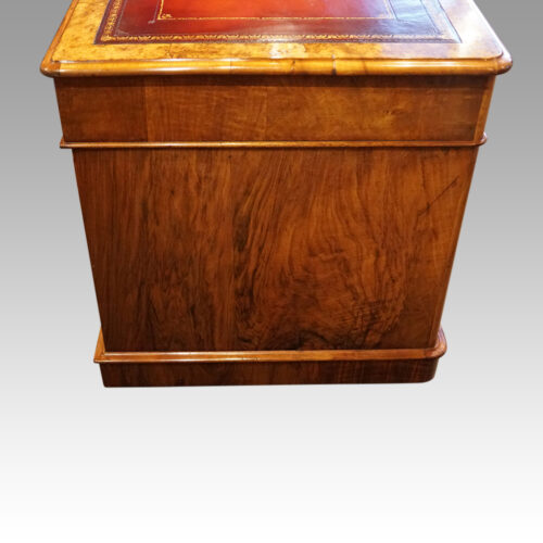 Victorian burr walnut pedestal desk end