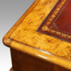 Victorian burr walnut pedestal desk top corner
