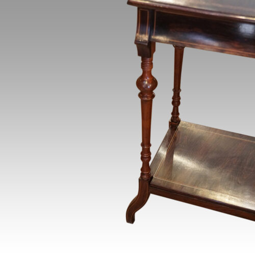 Victorian inlaid rosewood side-table leg