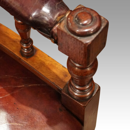 Victorian leather desk chair arm