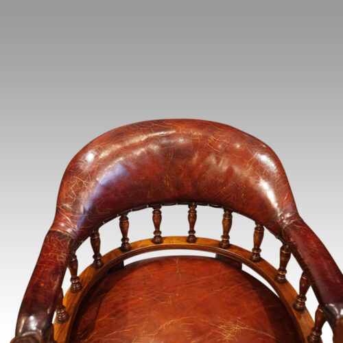 Victorian leather desk chair back