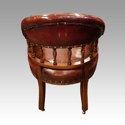 Victorian leather desk chair rear