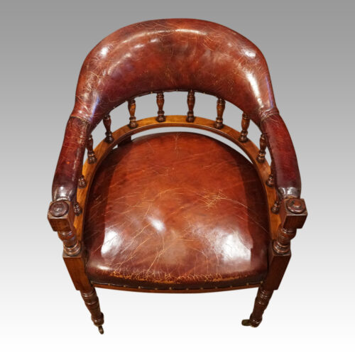 Victorian leather desk chair seat