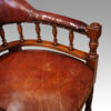 Victorian leather desk chair spindle