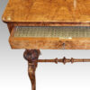 Victorian walnut work table drawer open