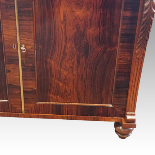 William IV rosewood chiffonier sideboard door detail