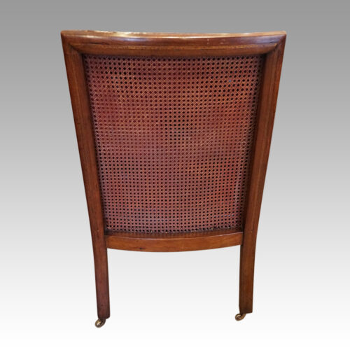 19thc. mahogany library chair rear