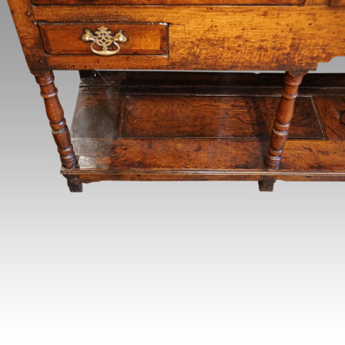 Antique banded oak pot board dresser base pot board