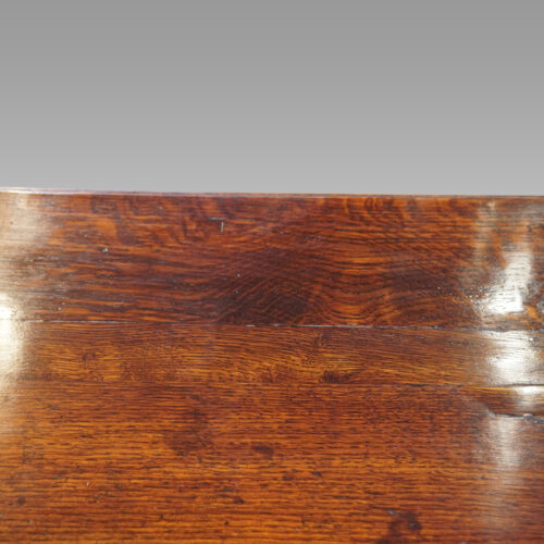 Antique banded oak potboard dresser base top view