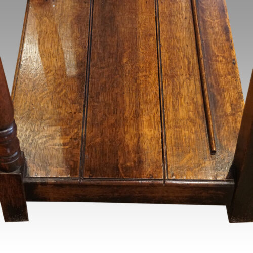 Antique oak pot board dresser base board detail