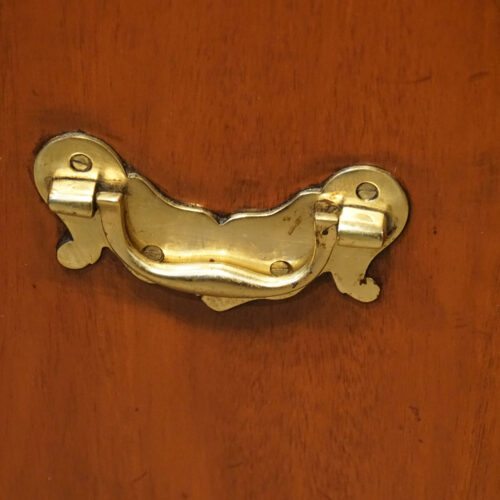 Pair Georgian style bedside chests carrying handle