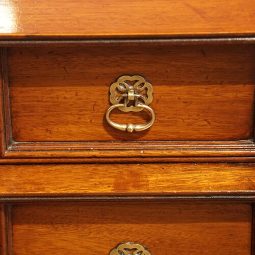 Pair Georgian style bedside chests handle drawer