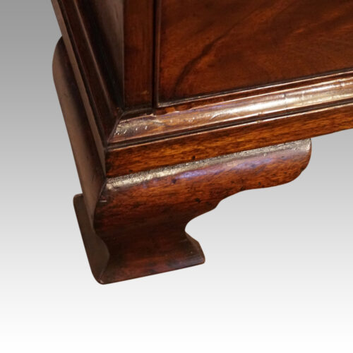 Small George III mahogany chest ogee bracket foot