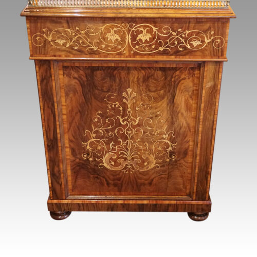 Victorian inlaid walnut Davenport desk rear