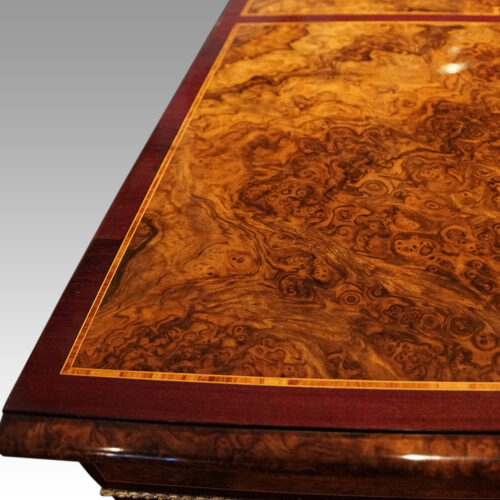 Victorian inlaid walnut credenza banding
