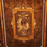 Victorian inlaid walnut credenza door panel