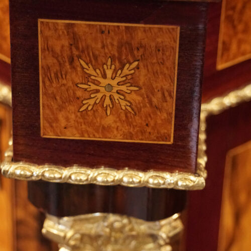Victorian inlaid walnut credenza foliate inlay
