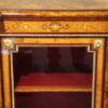 Victorian inlaid walnut credenza glazed door