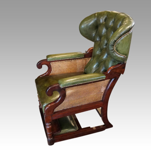Victorian mahogany reclining reading chair side