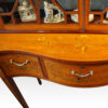 Victorian satinwood inlaid display cabinet top surface